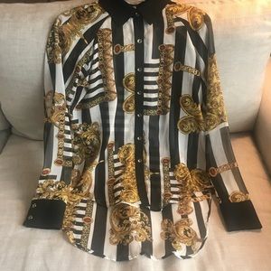 Mono B Versace inspired button down blouse